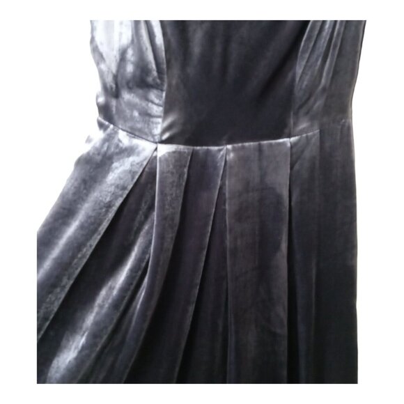 Anthropologie Eva Franco Velvet Dress Size 2 Gray - Picture 5 of 10